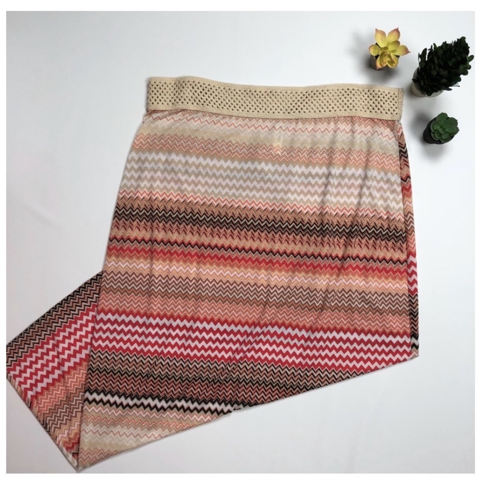 ORANGE CHEVRON MAXI SKIRT - Picture 2 of 3